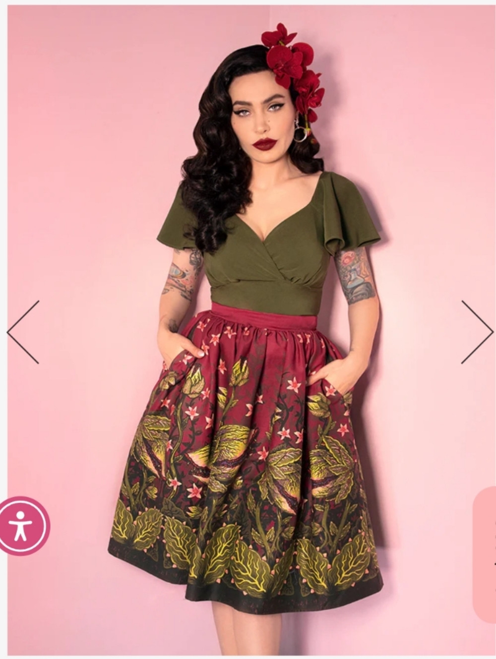 Venus  Flytrap Swing Skirt